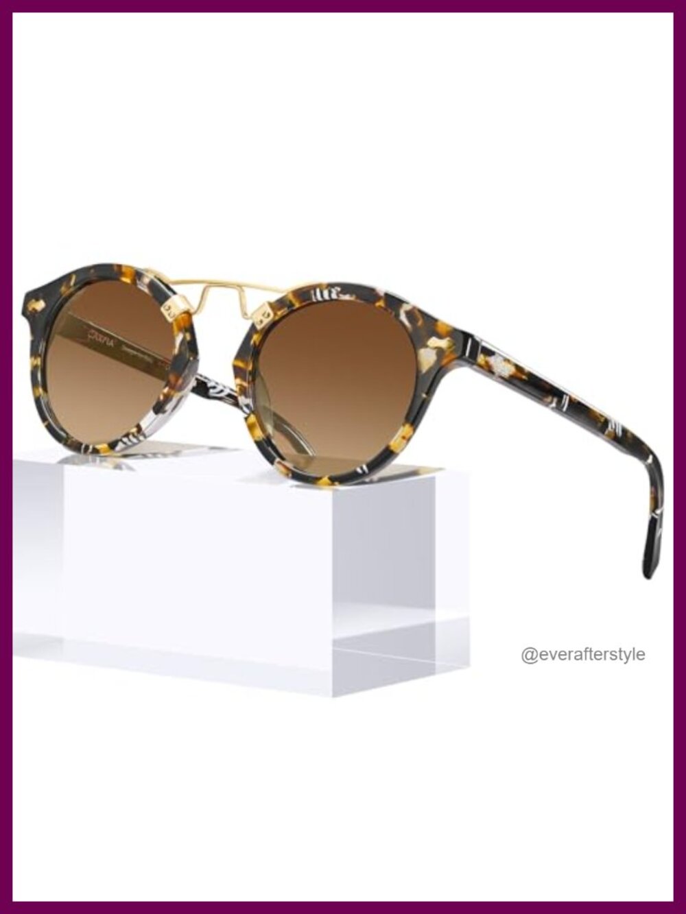 CARFIA Polarized Round Sunglasses Small Face Acetate Full-Frame UV400